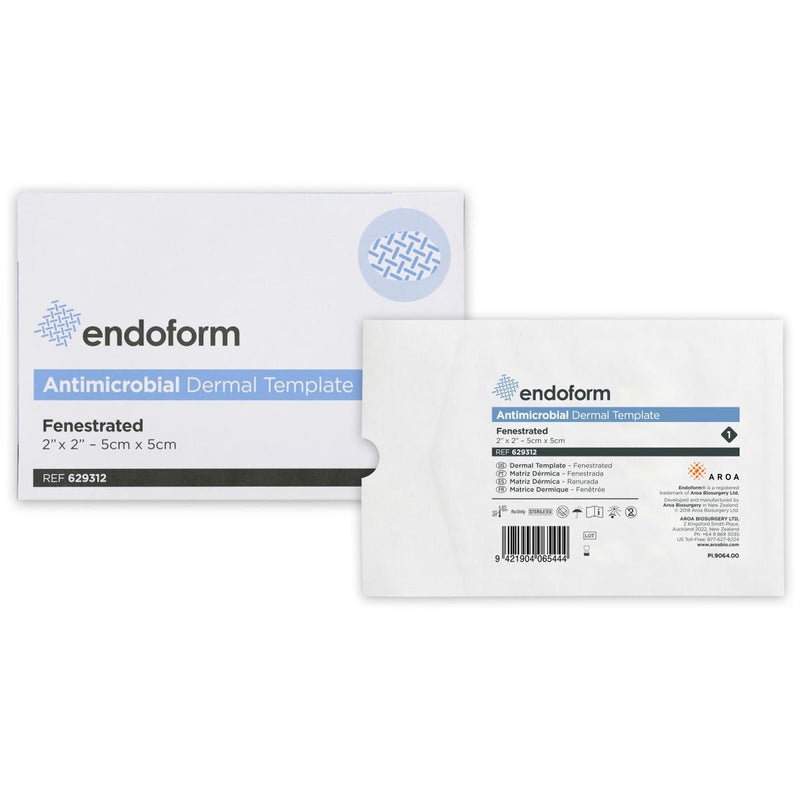 Silver Collagen Dressing with ECM Endoform Antimicrobial 2 X 2 Inch Fenestrated Square Sterile 