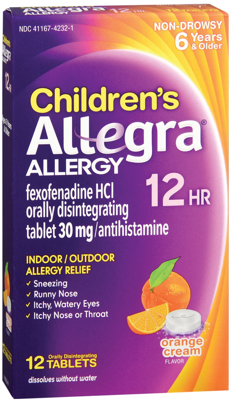 Children's Allergy Relief Children's Allegra 30 mg Strength Tablet 12 per Box 