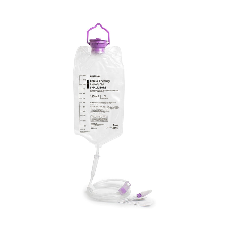 Gravity Feeding Bag Set with ENFit Connector McKesson 1200 mL PVC / ABS / PP 