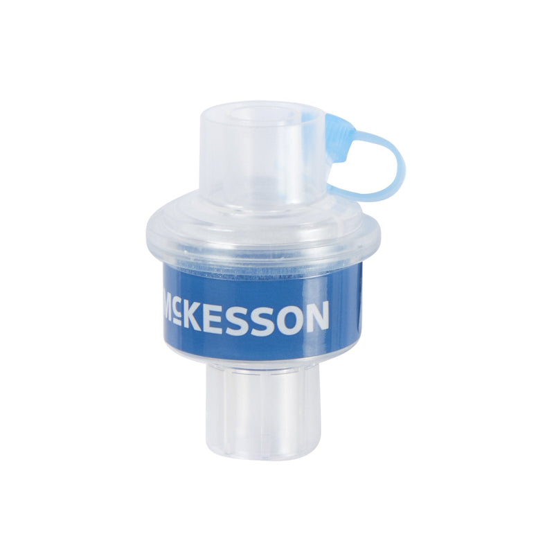 Heat and Moisture Exchanger with Filter McKesson 29.2 mg H₂O/L @ VT 500 mL 2.5 cm H₂O @ 30 LPM Straight 