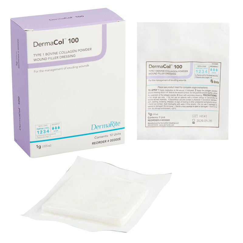 Collagen Powder DermaCol 100 Sterile 1 Gram (Box of 10)