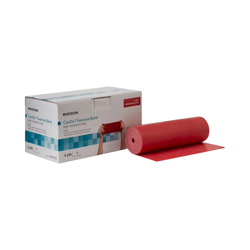 McKesson Brand McKesson Exercise Resistance Band, Red, 5 Inch x 6 Yard, Light Resistance 