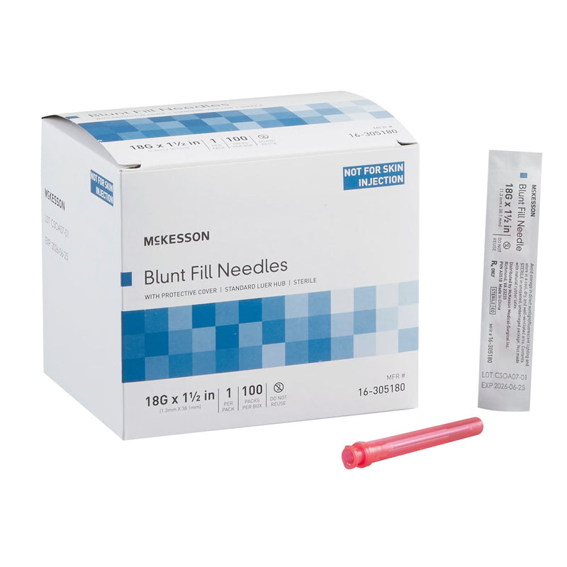 Blunt Fill Needle McKesson 18 Gauge Blunt 