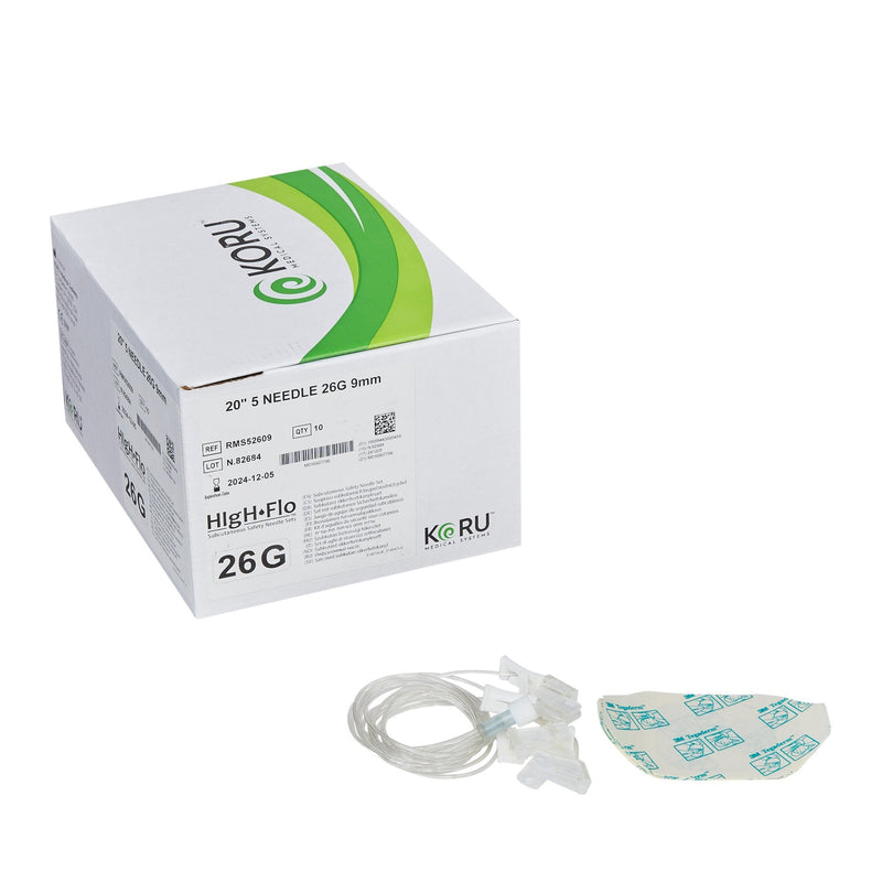 Sub-Q Infusion Set HIgH-Flo5 5 X 26 Gauge 9 mm 20 Inch Tubing Without Port 