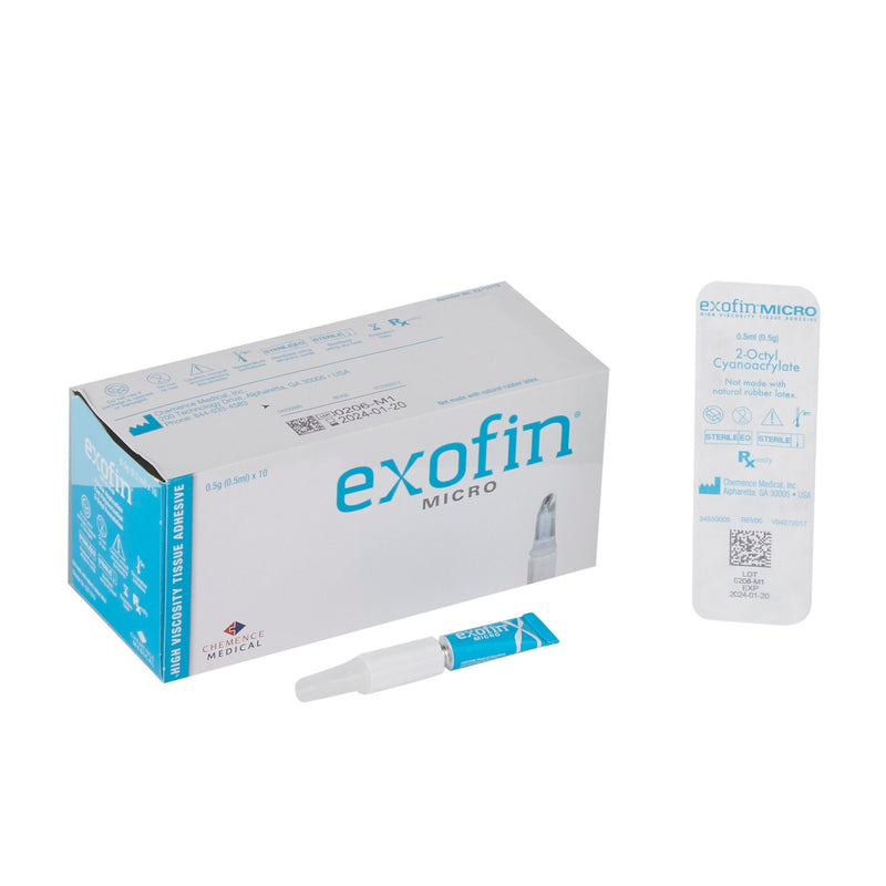Skin Adhesive Exofin 0.5 mL High Viscosity Precision Applicator Tip 2-Octyl Cyanoacrylate 