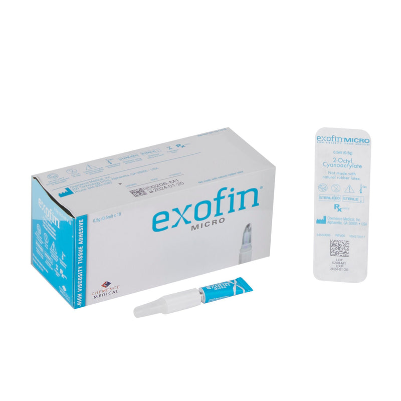 Skin Adhesive Exofin 0.5 mL High Viscosity Precision Applicator Tip 2-Octyl Cyanoacrylate (Box of 10)
