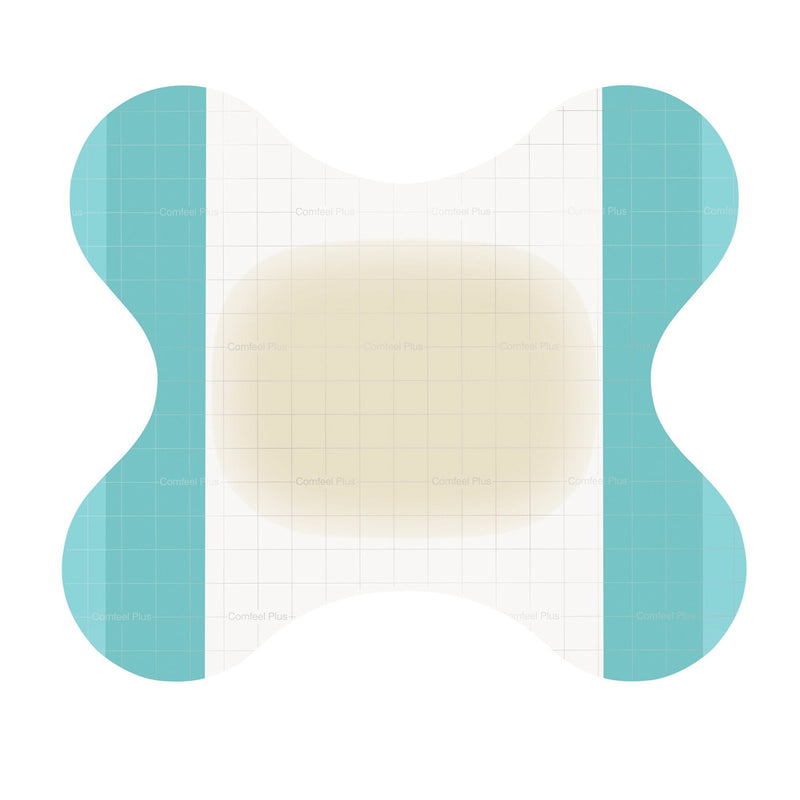 Hydrocolloid Dressing Comfeel Plus Contour Film Backing 3-1/2 X 4.3 Inch Butterfly Hydrocolloid / Sodium Carboxymethylcellulose (CMC) / Film 