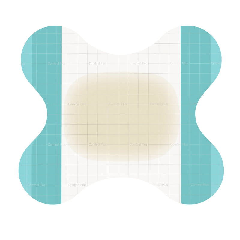 Hydrocolloid Dressing Comfeel Plus Contour Film Backing 3-1/2 X 4.3 Inch Butterfly Hydrocolloid / Sodium Carboxymethylcellulose (CMC) / Film (Box of 5)