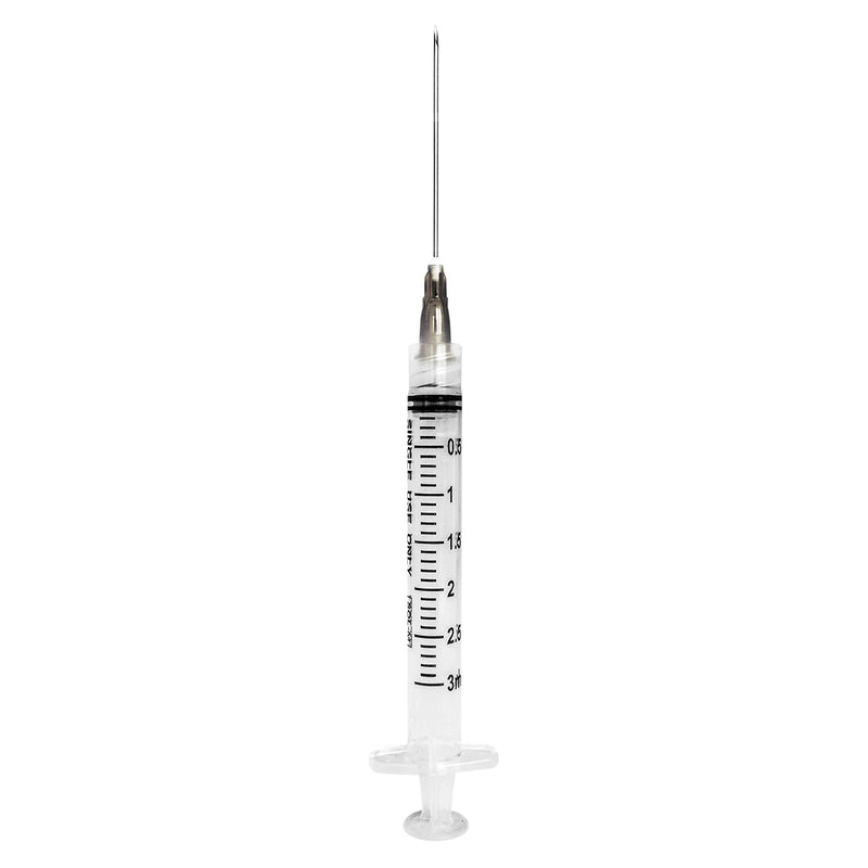 Standard Hypodermic Syringe with Needle Sol-M 3 mL 1-1/2 Inch 22 Gauge NonSafety Regular Wall