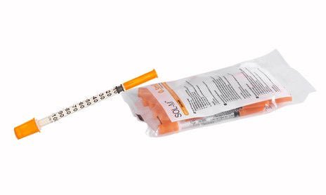 Standard Insulin Syringe with Needle Sol-M 1 mL 5/16 Inch 31 Gauge NonSafety Regular Wall