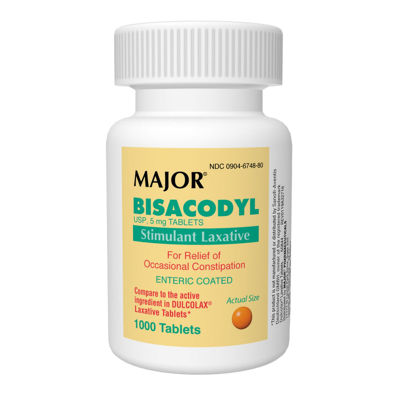 Laxative Major Tablet 1,000 per Case 5 mg Strength Bisacodyl USP 