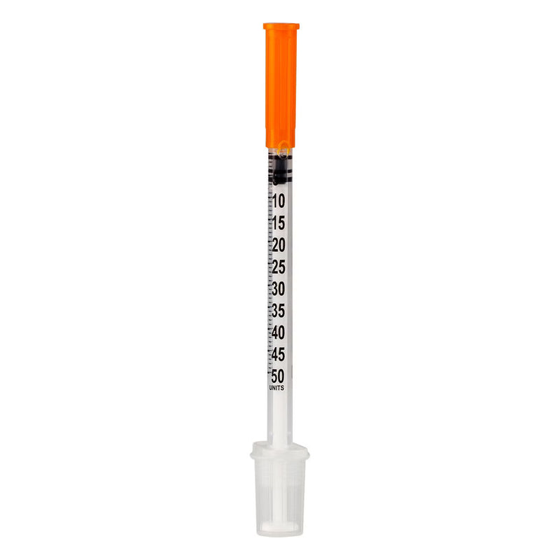 Standard Insulin Syringe with Needle Sol-M 0.5 mL 1/2 Inch 28 Gauge NonSafety Regular Wall