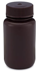 BOTTLE AMBER WIDE MOUTH RNDPE 125ML 12/BG