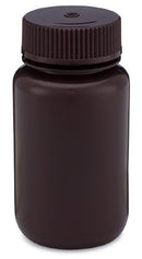 BOTTLE AMBER WIDE MOUTH RNDPE 125ML 12/BG