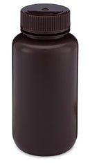 BOTTLE AMBER WIDE MOUTH RNDPE 250ML 12/BG