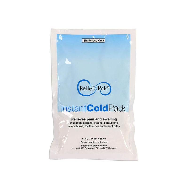 Instant Cold Pack Relief Pak General Purpose Standard 6 X 9 Inch Plastic / Ammonium Nitrate / Water Disposable (Each)