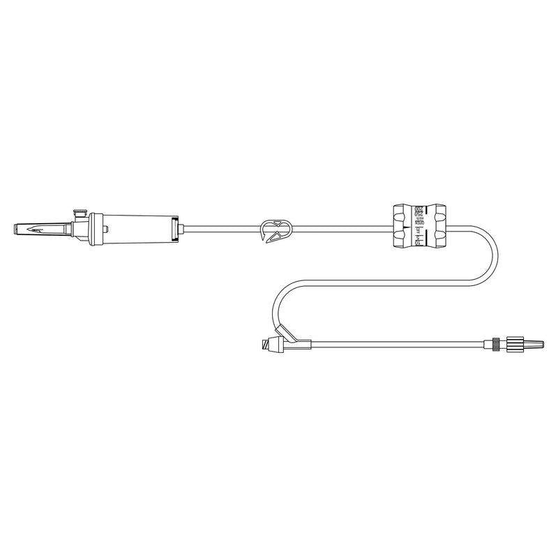 Primary IV Administration Set MedStream Gravity 1 port 20 Drops / mL Drip Rate 15 Micron Filter 85 Inch Tubing Solution Flow Regulator 