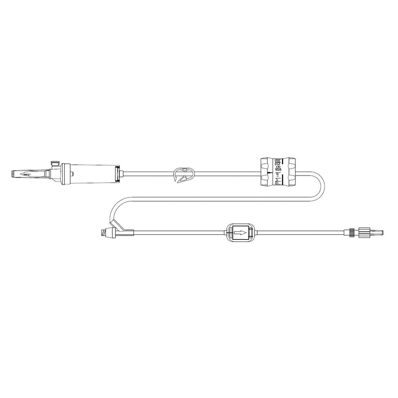 Primary IV Administration Set MedStream Gravity 1 Port 20 Drops / mL Drip Rate 0.2 Micron Filter 85 Inch Tubing Solution Flow Regulator (Case of 300)