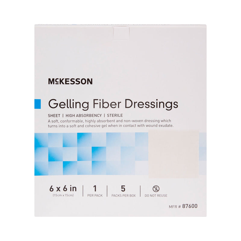 Gelling Fiber Wound Dressing McKesson 6 X 6 Inch Square Sterile (Case of 50)
