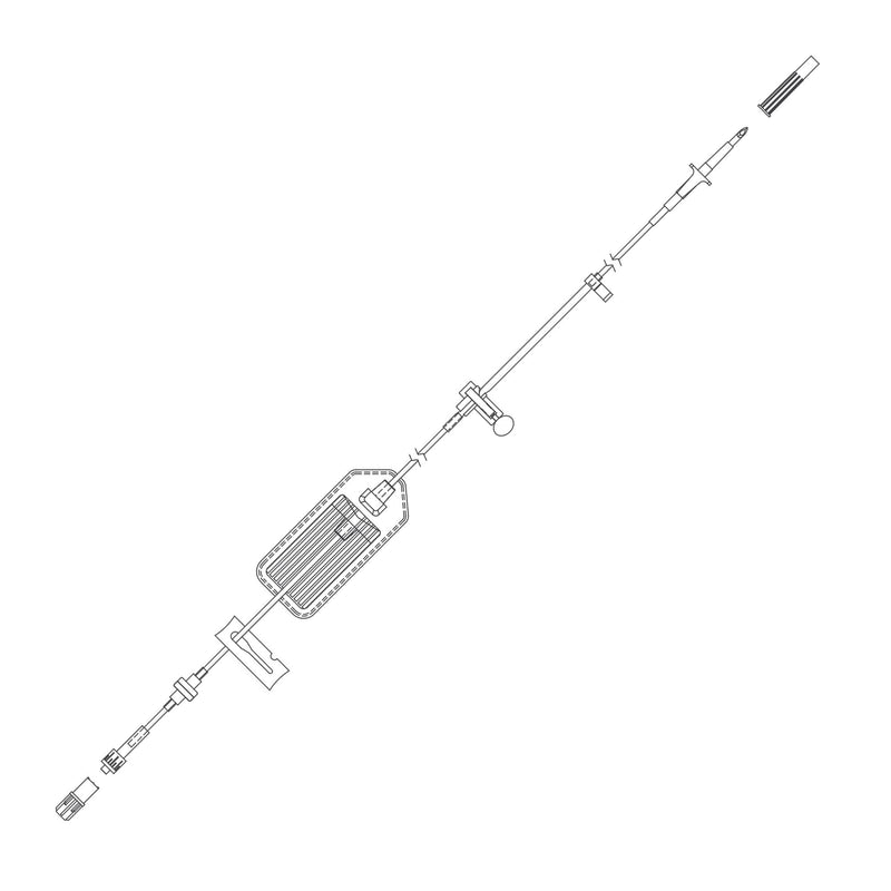 IV Pump Set Curlin Pump Without Ports 1.2 Micron Filter 94 Inch Tubing Solution 