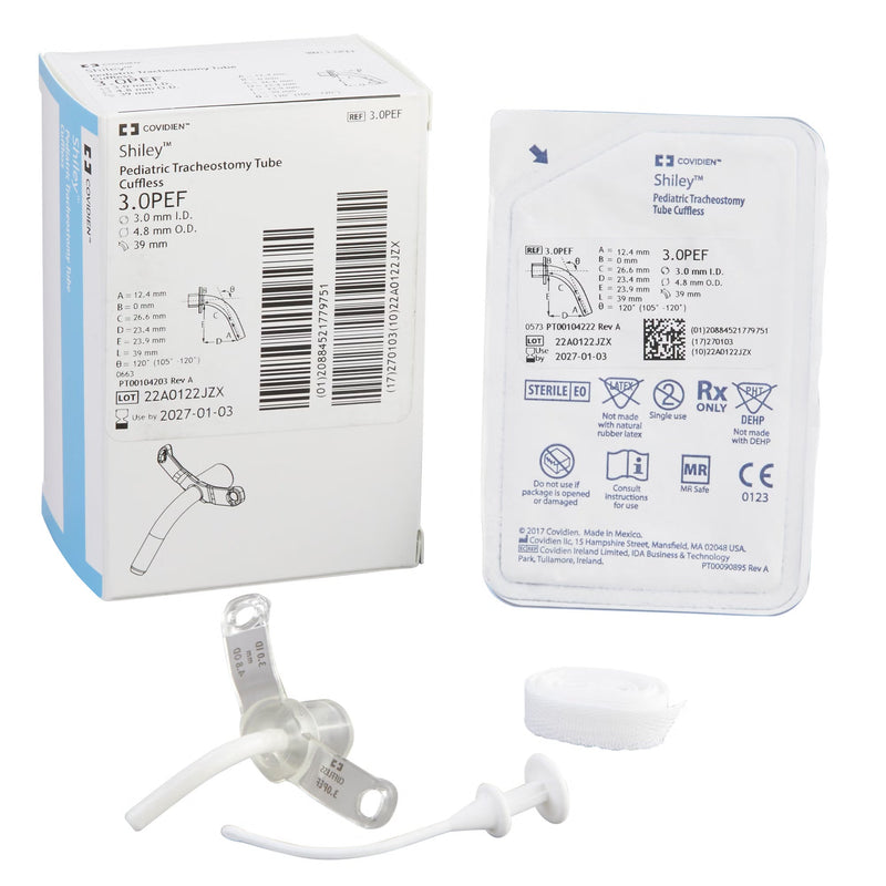 Uncuffed Tracheostomy Tube Shiley Size 3.0 Pediatric 