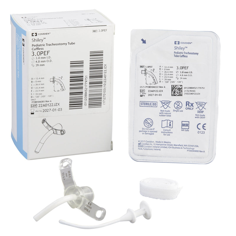 Uncuffed Tracheostomy Tube Shiley Size 3.0 Pediatric 