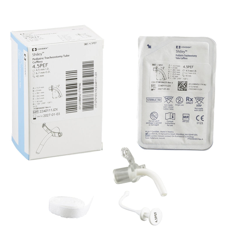 Uncuffed Tracheostomy Tube Shiley Size 4.5 Pediatric 