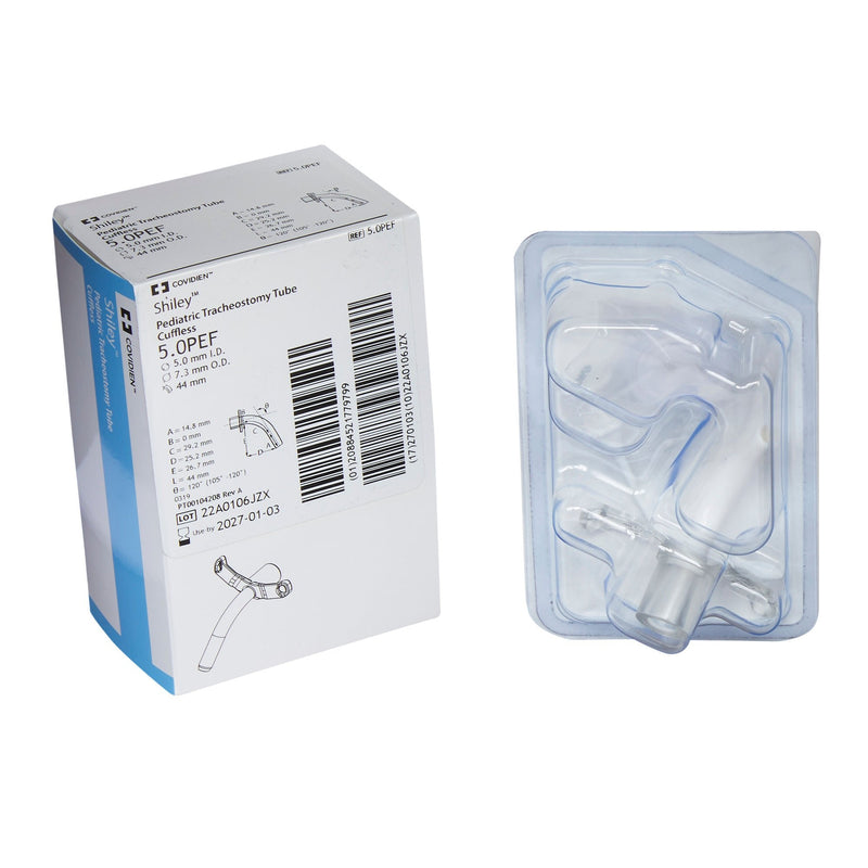 Uncuffed Tracheostomy Tube Shiley Size 5.0 Pediatric 