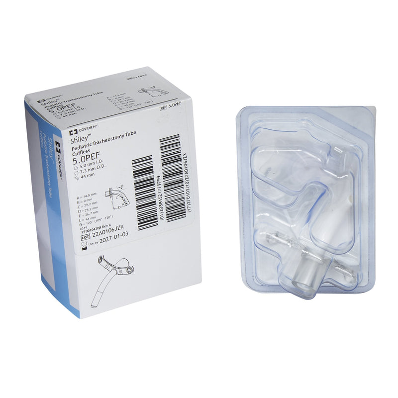 Uncuffed Tracheostomy Tube Shiley Size 5.0 Pediatric 