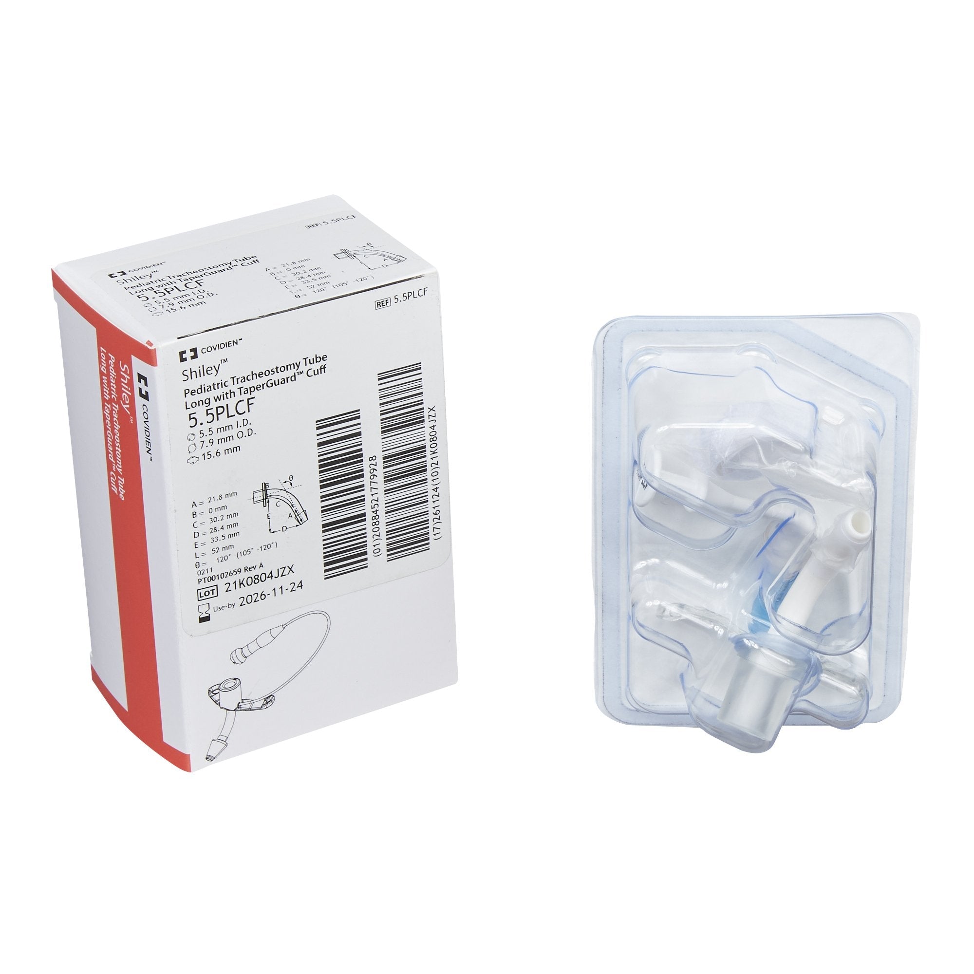 Cuffed Tracheostomy Tube Shiley Size 5.5 Adult 