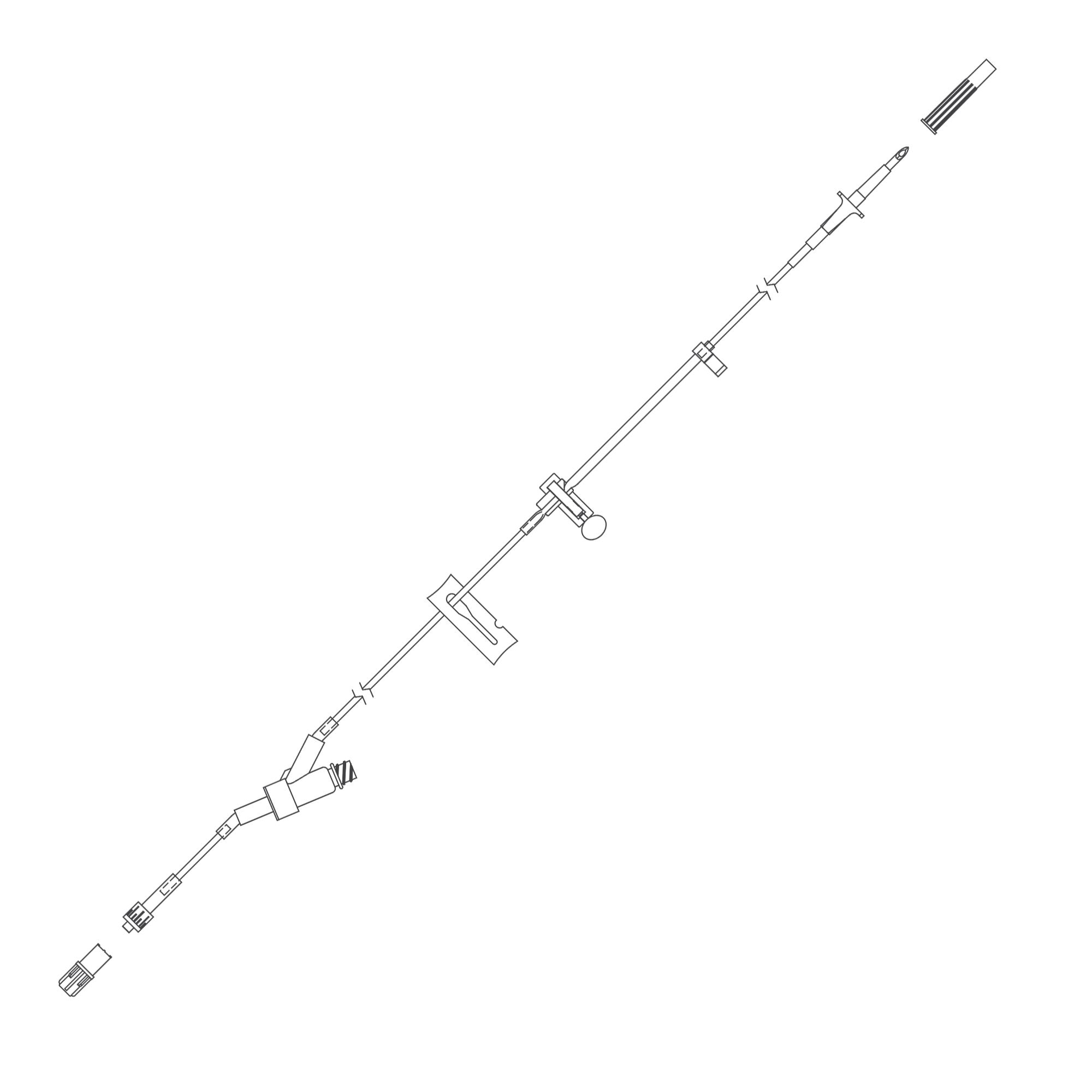IV Pump Set Curlin Pump 1 Port 20 Drops / mL Drip Rate Without Filter 98 Inch Tubing Solution 