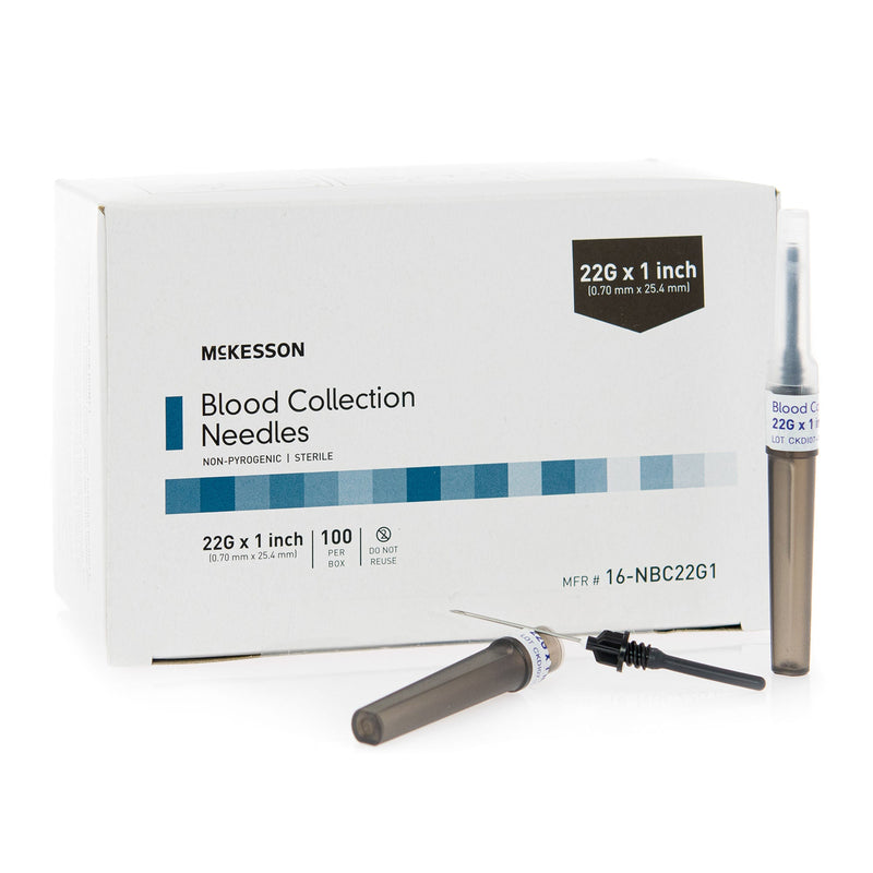 McKesson Blood Collection Needle 22 Gauge 1 Inch Needle Length Conventional Needle Without Tubing Sterile (Case of 1000)