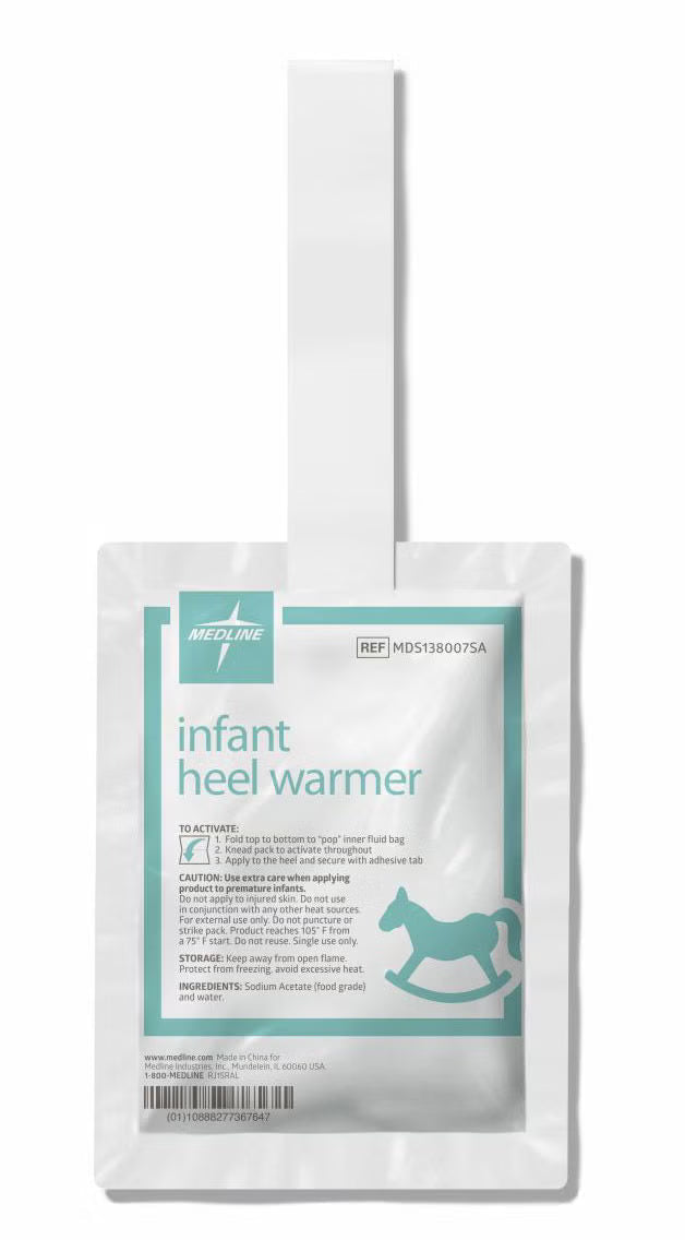 Medline Instant Infant Heel Warmer Medline Heel One Size Fits Most Plastic Cover / Gel Disposable (MDS138007 / CS)