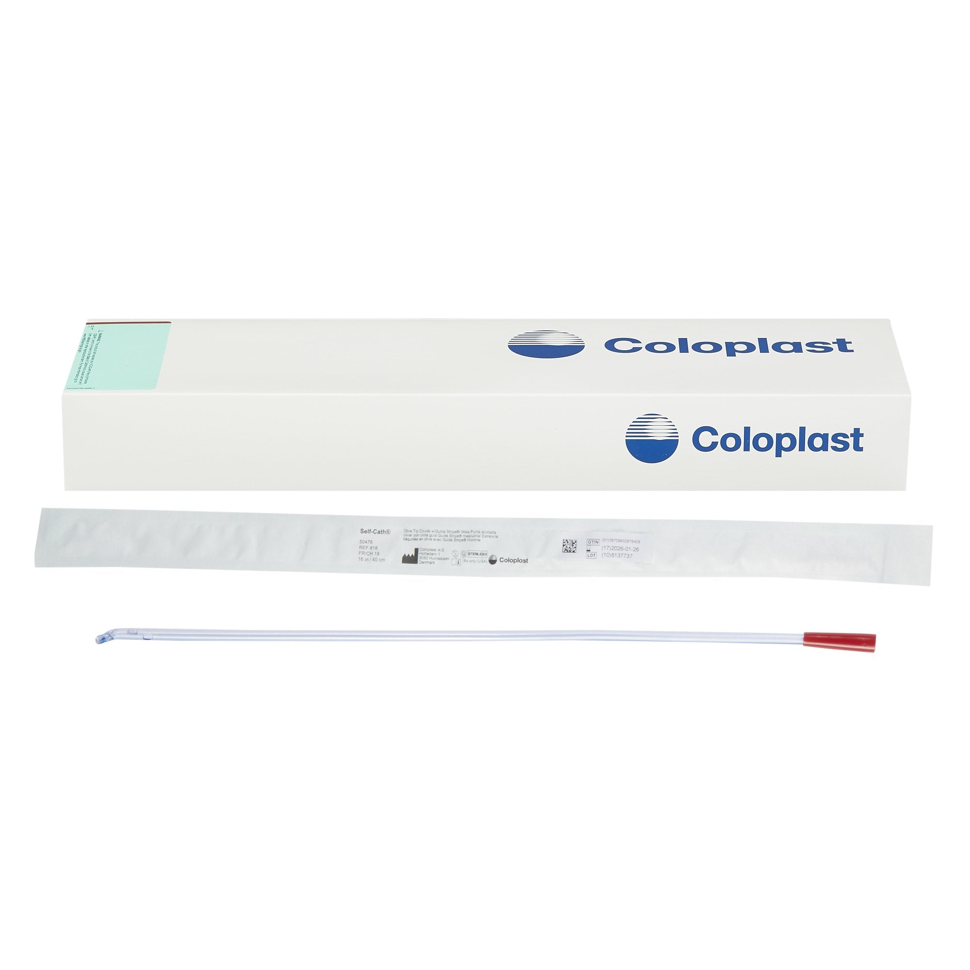 Urethral Catheter Self-Cath Coude Olive Tip Uncoated PVC 18 Fr. 16 Inch Length 