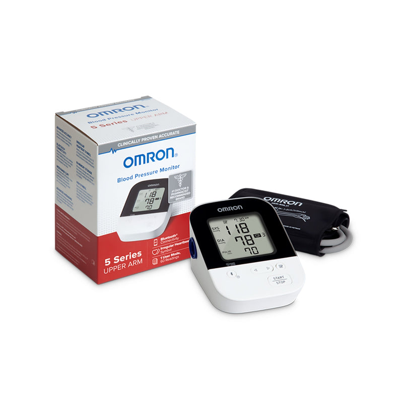 Home Automatic Digital Blood Pressure Monitor Omron5 Series Wide Range Nylon Cuff 23 - 43 cm Desk Model 
