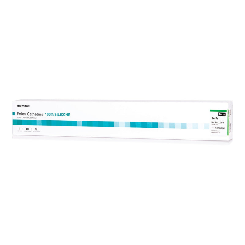 Foley Catheter McKesson 2-Way Coude Tip 5 cc Balloon 14 Fr. Silicone 