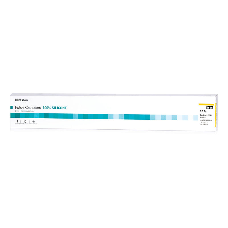 Foley Catheter McKesson 2-Way Coude Tip 5 cc Balloon 20 Fr. Silicone (Case of 200)