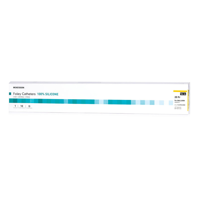Foley Catheter McKesson 2-Way Coude Tip 5 cc Balloon 20 Fr. Silicone 
