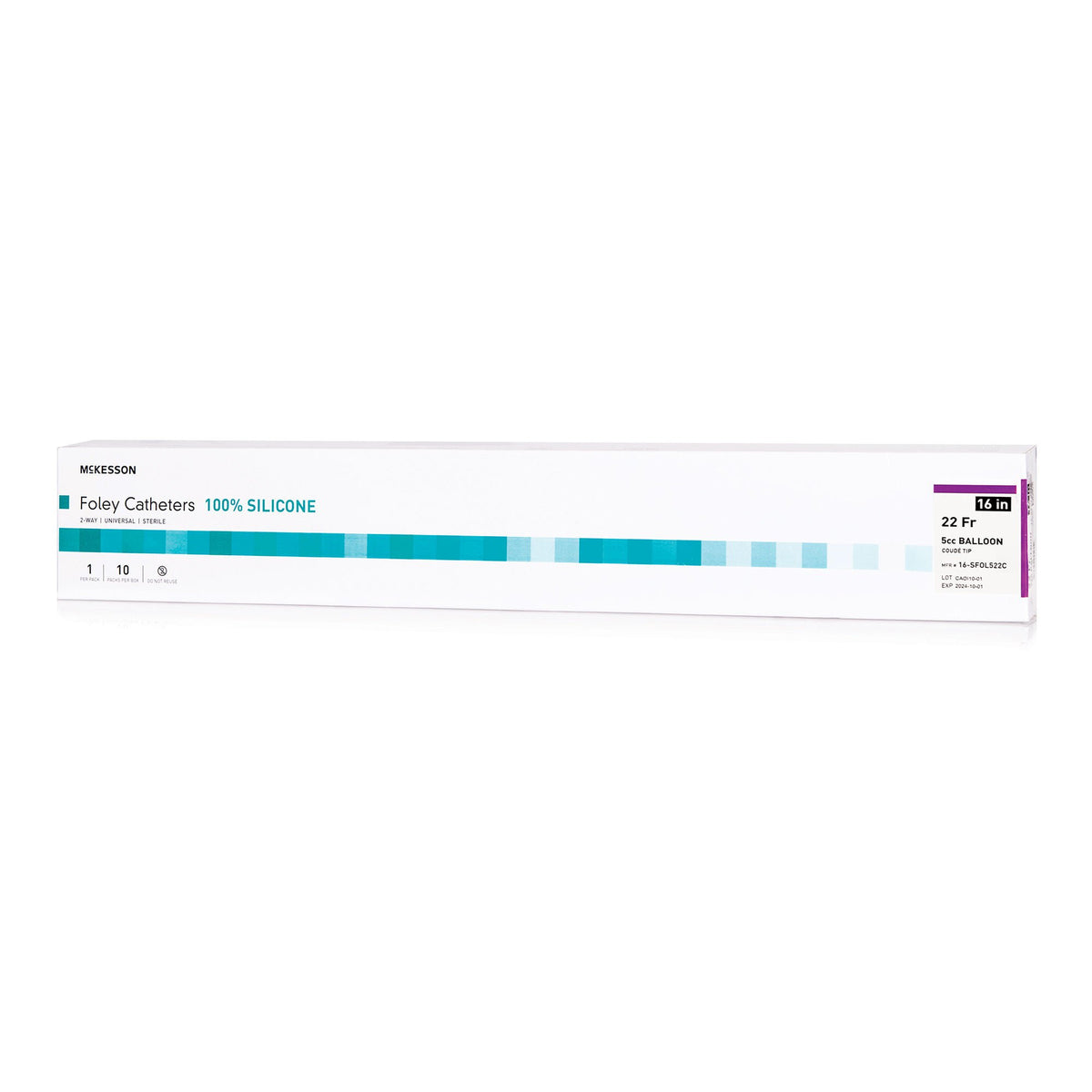 Foley Catheter McKesson 2-Way Coude Tip 5 cc Balloon 22 Fr. Silicone (Case of 200)