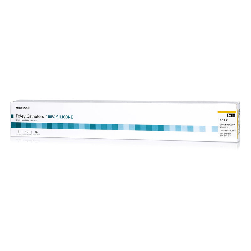 Foley Catheter McKesson 2-Way Standard Tip 30 cc Balloon 16 Fr. Silicone 