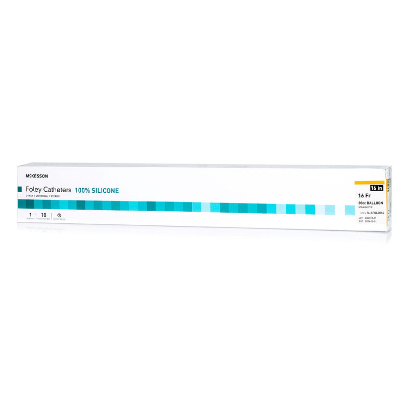 Foley Catheter McKesson 2-Way Standard Tip 30 cc Balloon 16 Fr. Silicone (Case of 200)