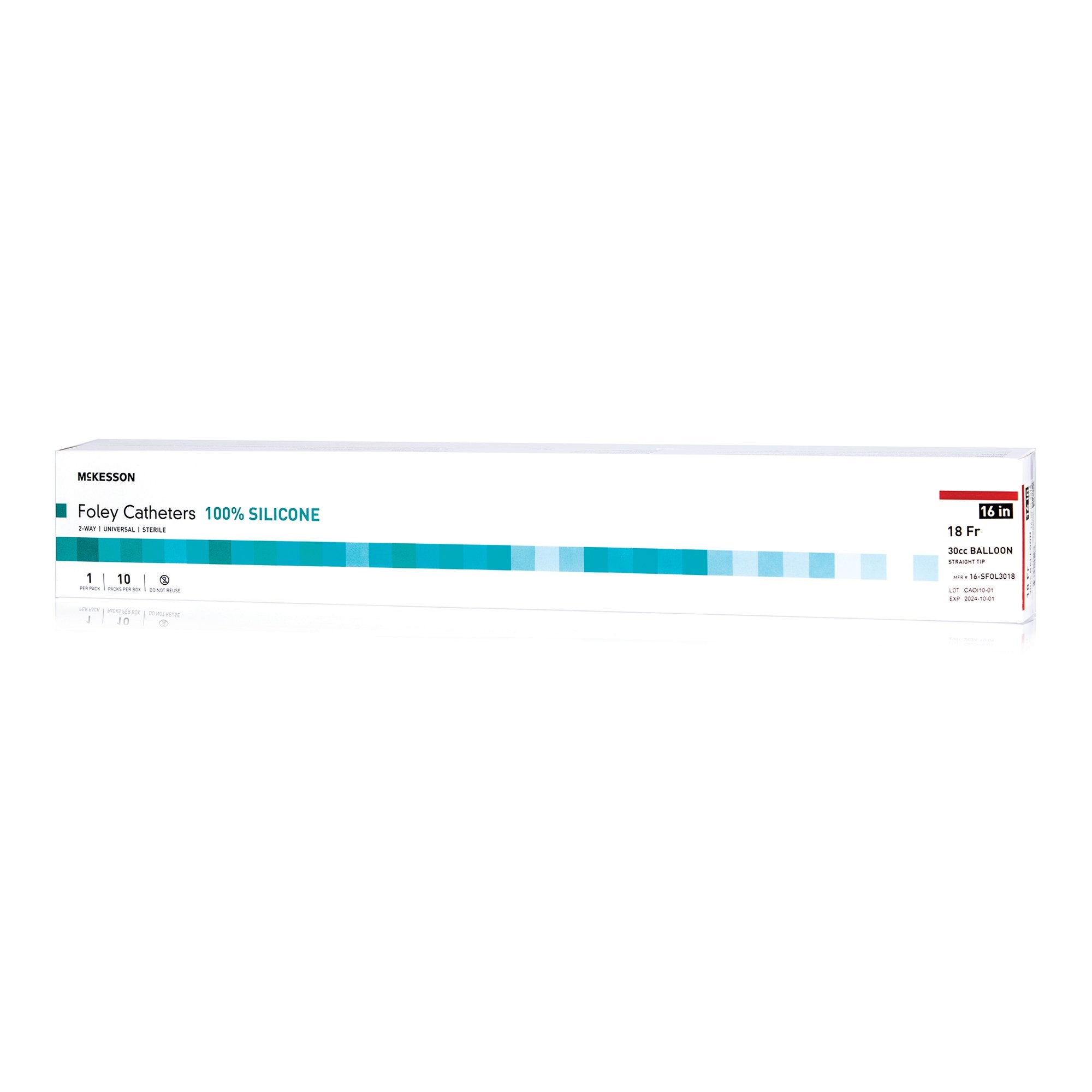 Foley Catheter McKesson 2-Way Standard Tip 30 cc Balloon 18 Fr. Silicone