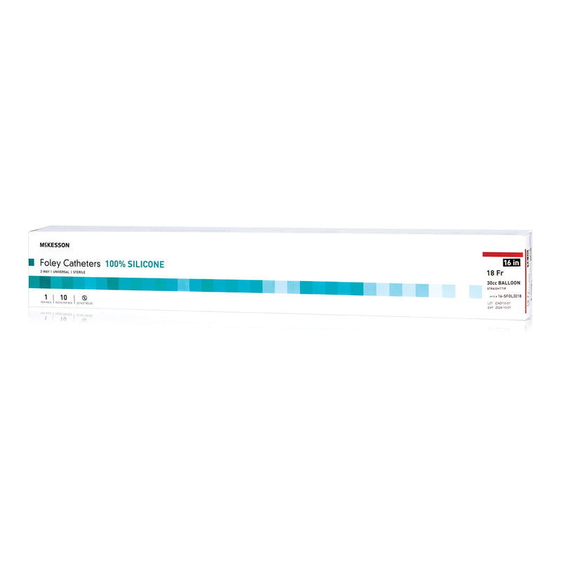 Foley Catheter McKesson 2-Way Standard Tip 30 cc Balloon 18 Fr. Silicone (Case of 200)
