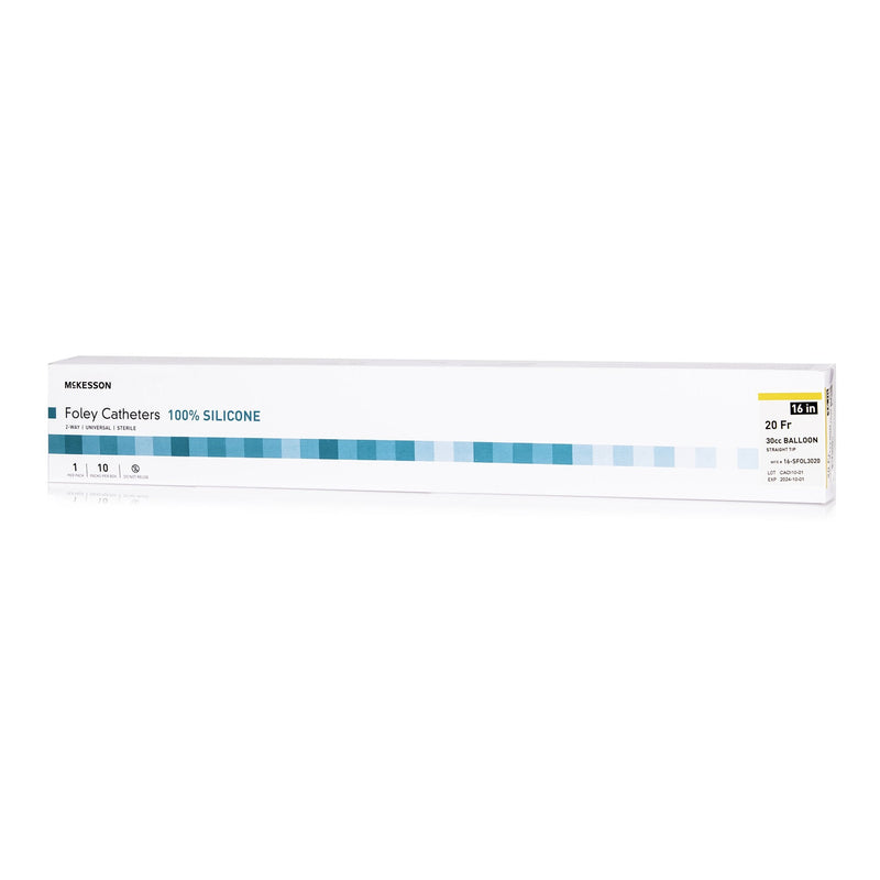 Foley Catheter McKesson 2-Way Standard Tip 30 cc Balloon 20 Fr. Silicone 