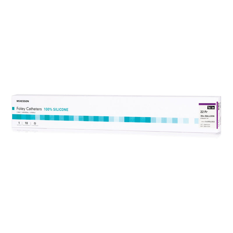 Foley Catheter McKesson 2-Way Standard Tip 30 cc Balloon 22 Fr. Silicone (Case of 200)