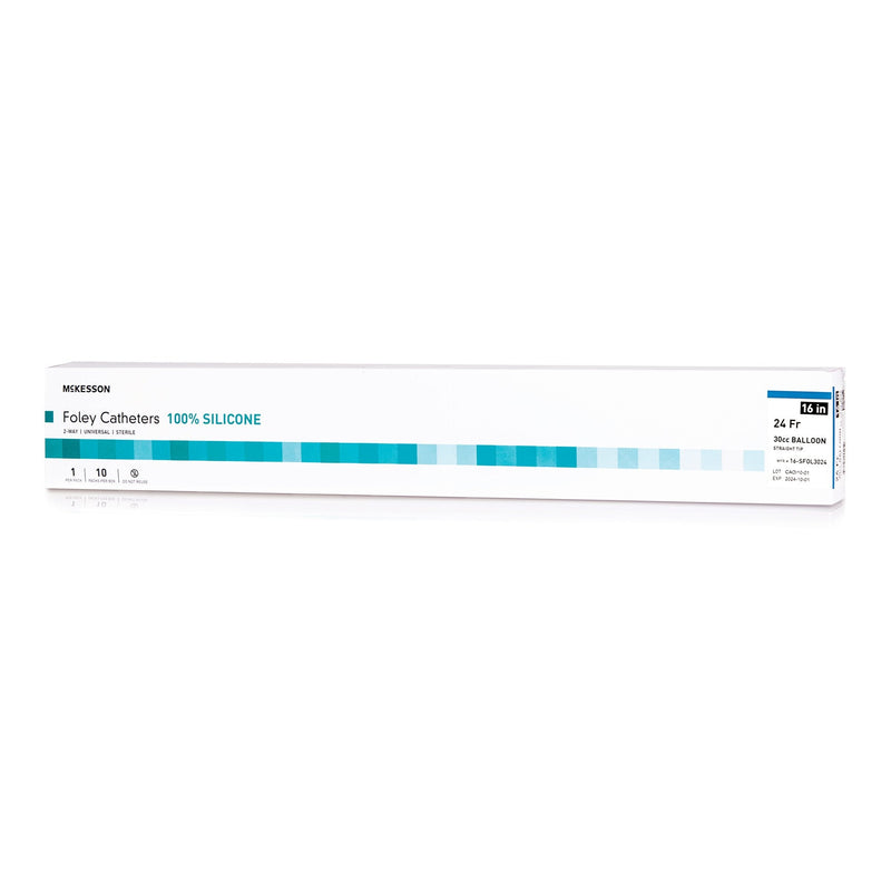 Foley Catheter McKesson 2-Way Standard Tip 30 cc Balloon 24 Fr. Silicone 