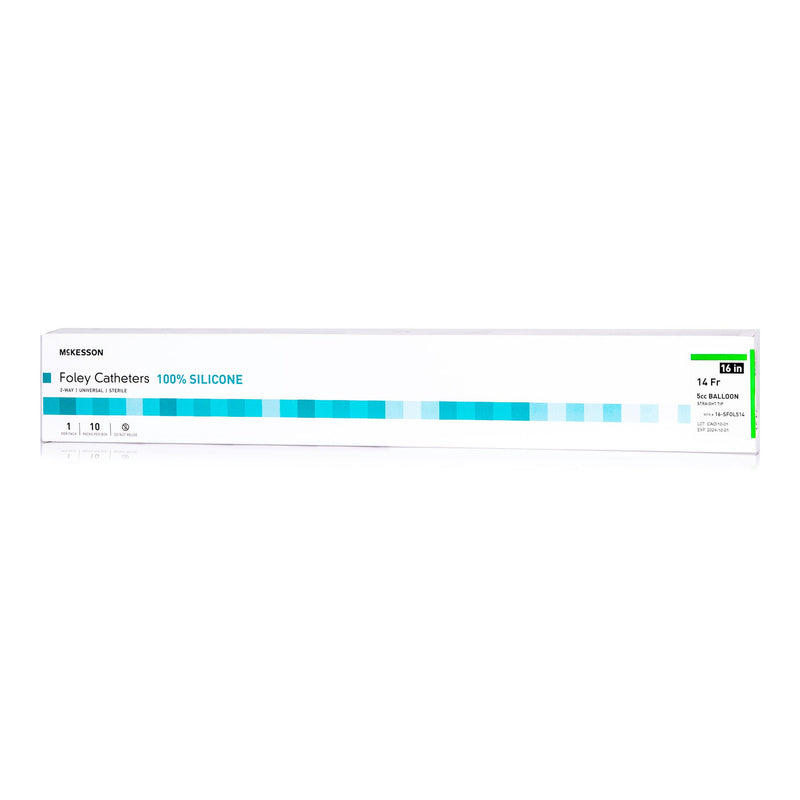 Foley Catheter McKesson 2-Way Standard Tip 5 cc Balloon 14 Fr. Silicone (Case of 200)