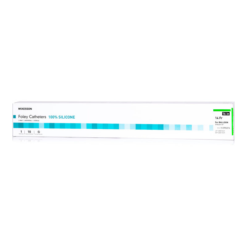 Foley Catheter McKesson 2-Way Standard Tip 5 cc Balloon 14 Fr. Silicone (Case of 200)