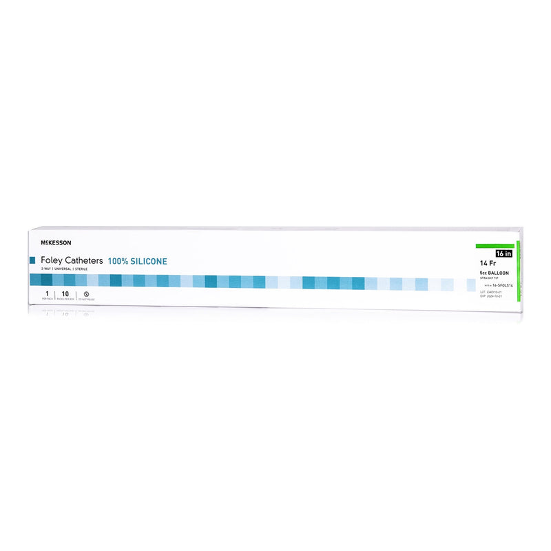 Foley Catheter McKesson 2-Way Standard Tip 5 cc Balloon 14 Fr. Silicone 