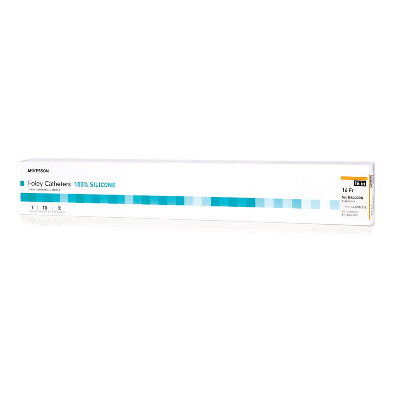 Foley Catheter McKesson 2-Way Standard Tip 5 cc Balloon 16 Fr. Silicone (Case of 200)